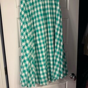 A New Day Green Pleated Midi Skirt